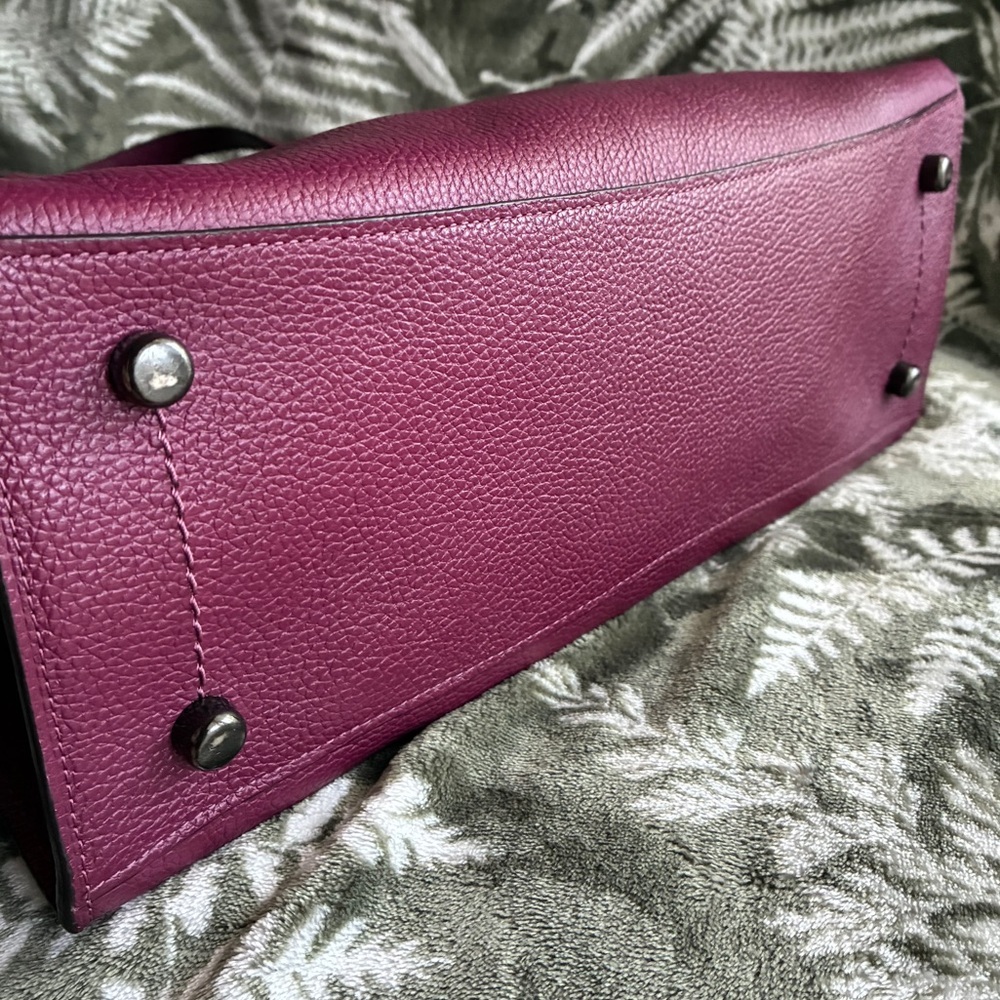 Coach Pebbled Leather Tote in Plum - Picture 8 of 16